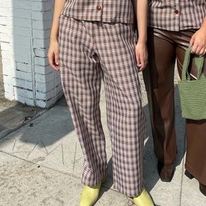 Lisa Says Gah Hazelnut Plaid Pants
